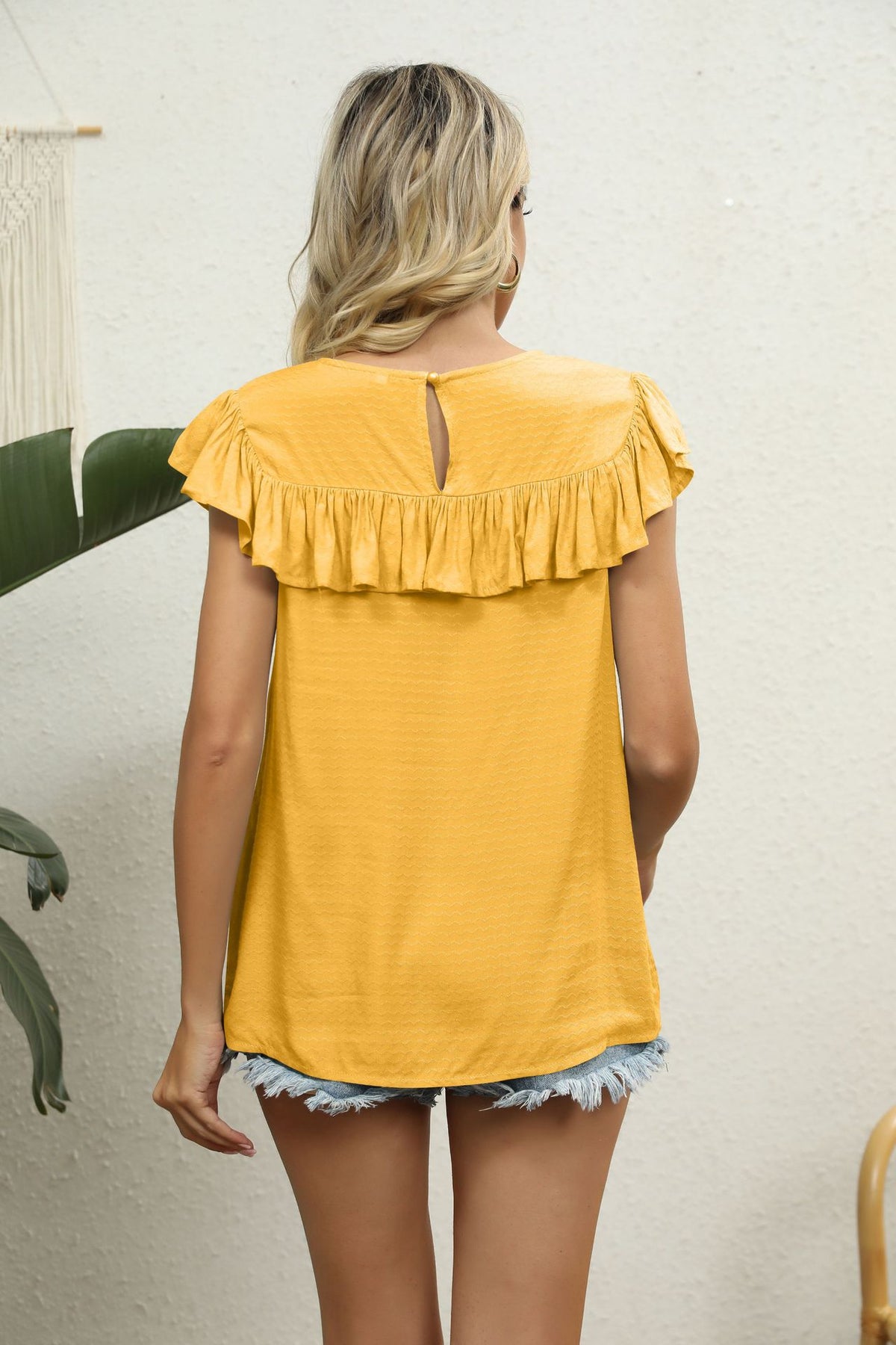 Spliced Lace Ruffled Blouse, view 12
