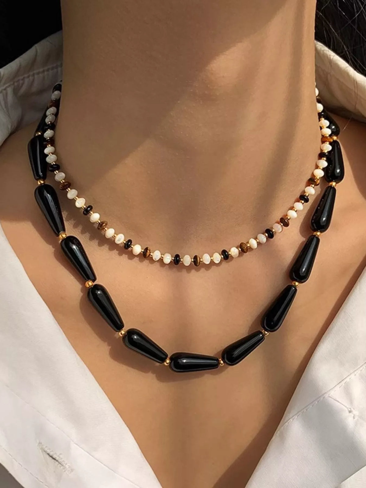 Alloy Teardrop Adjustable Necklace - Lilixa.store