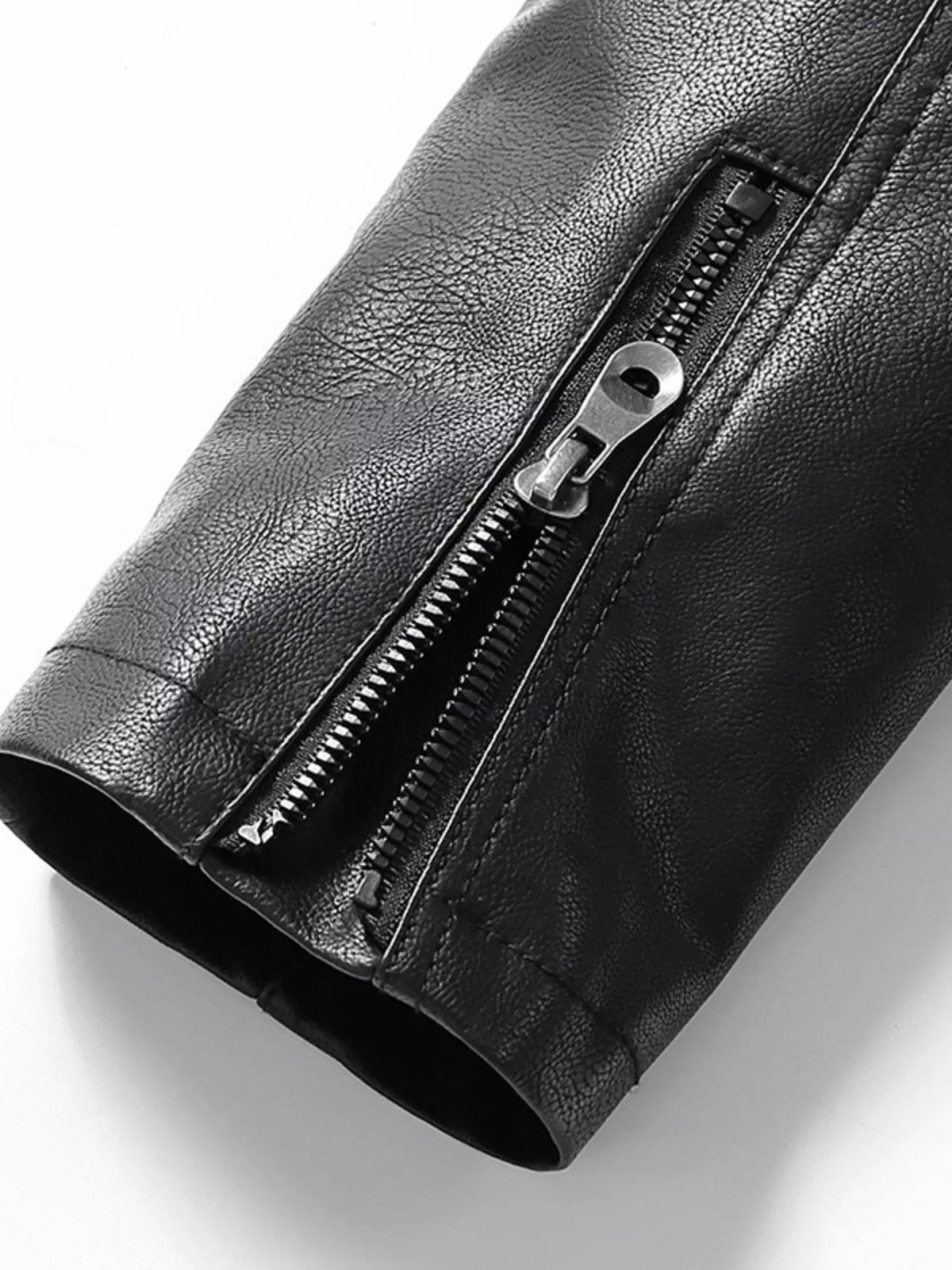 Men's Zip Up Long Sleeve Leather Jacket - Lilixa.store