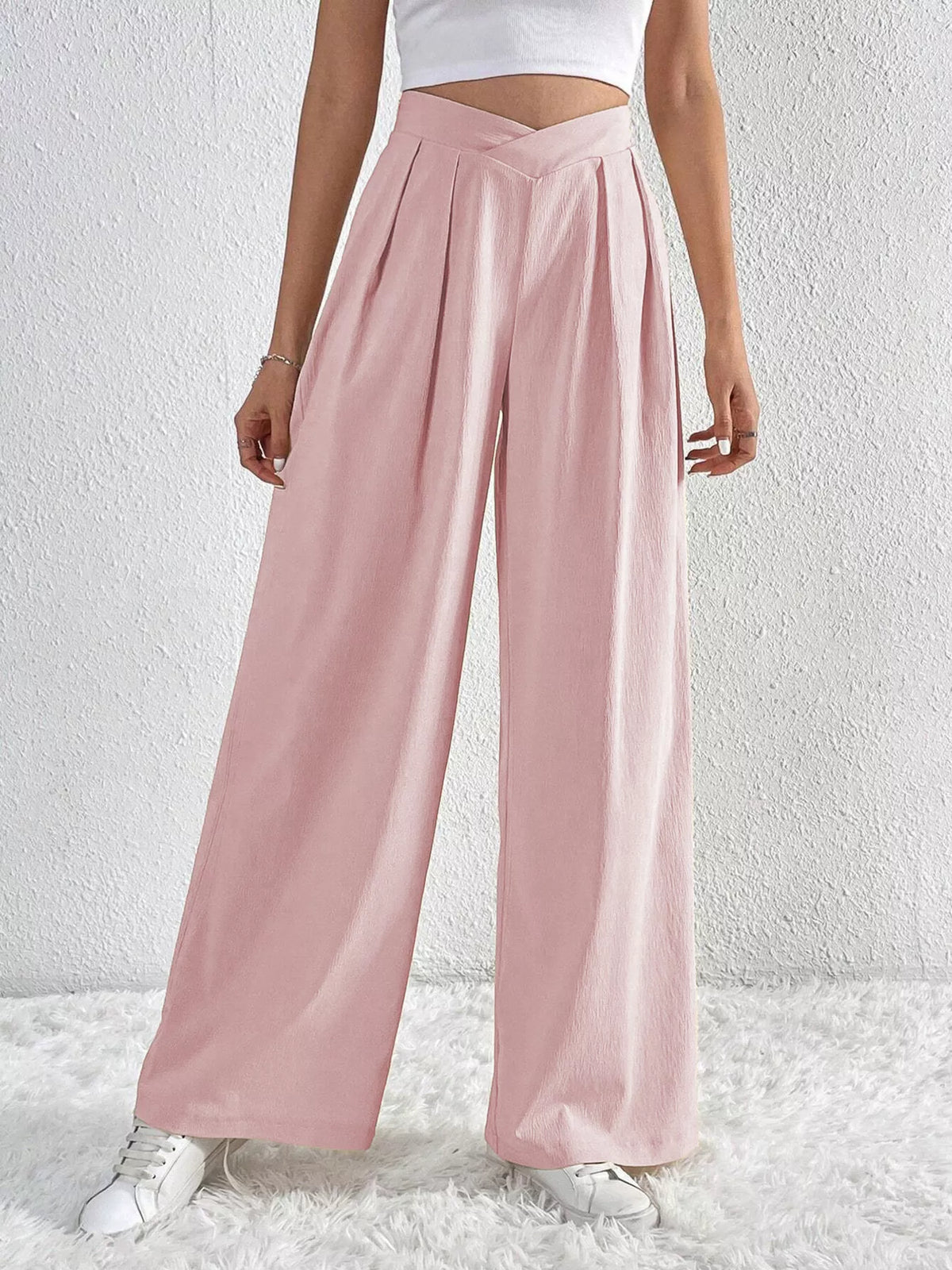 Pleated Wide Leg Pants