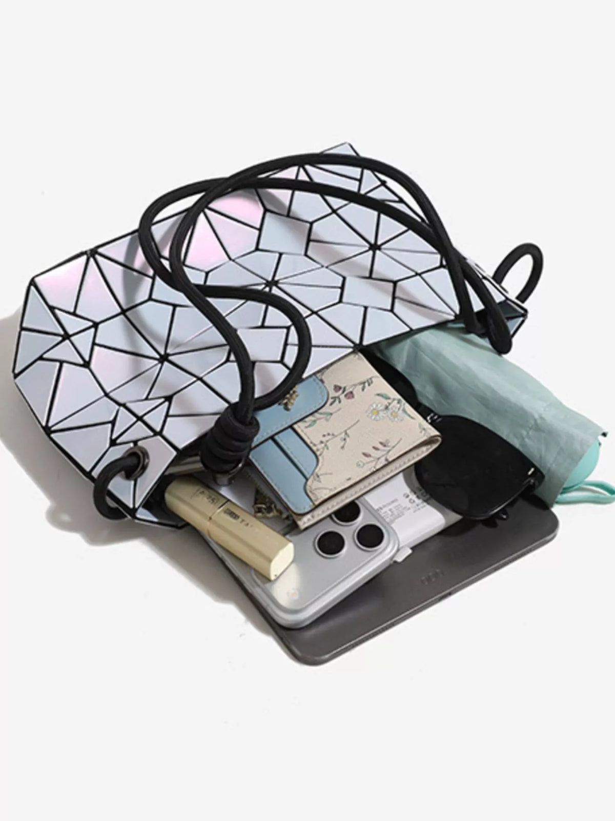 Geometric Prism Iridescent Shoulder Bag