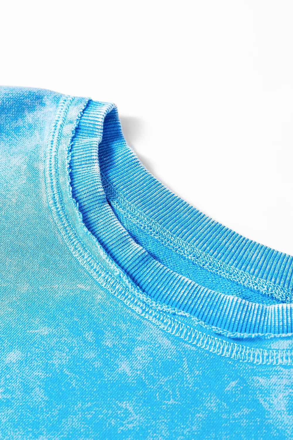 Mineral Wash Oversized Sweatshirt with Chest Pocket in Sky Blue, view 9