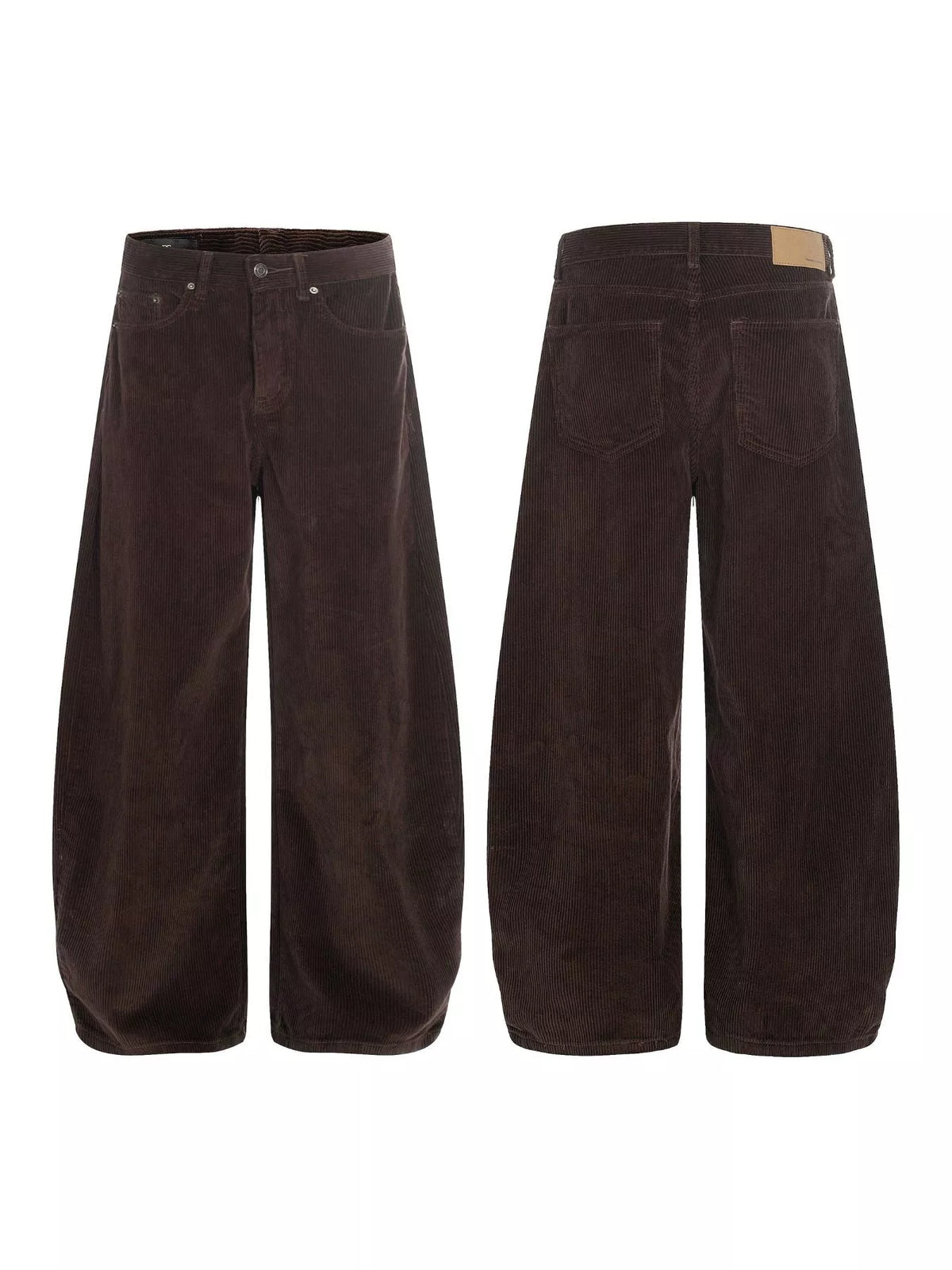 Men's Wide Leg Corduroy Pants in Brown, view 4