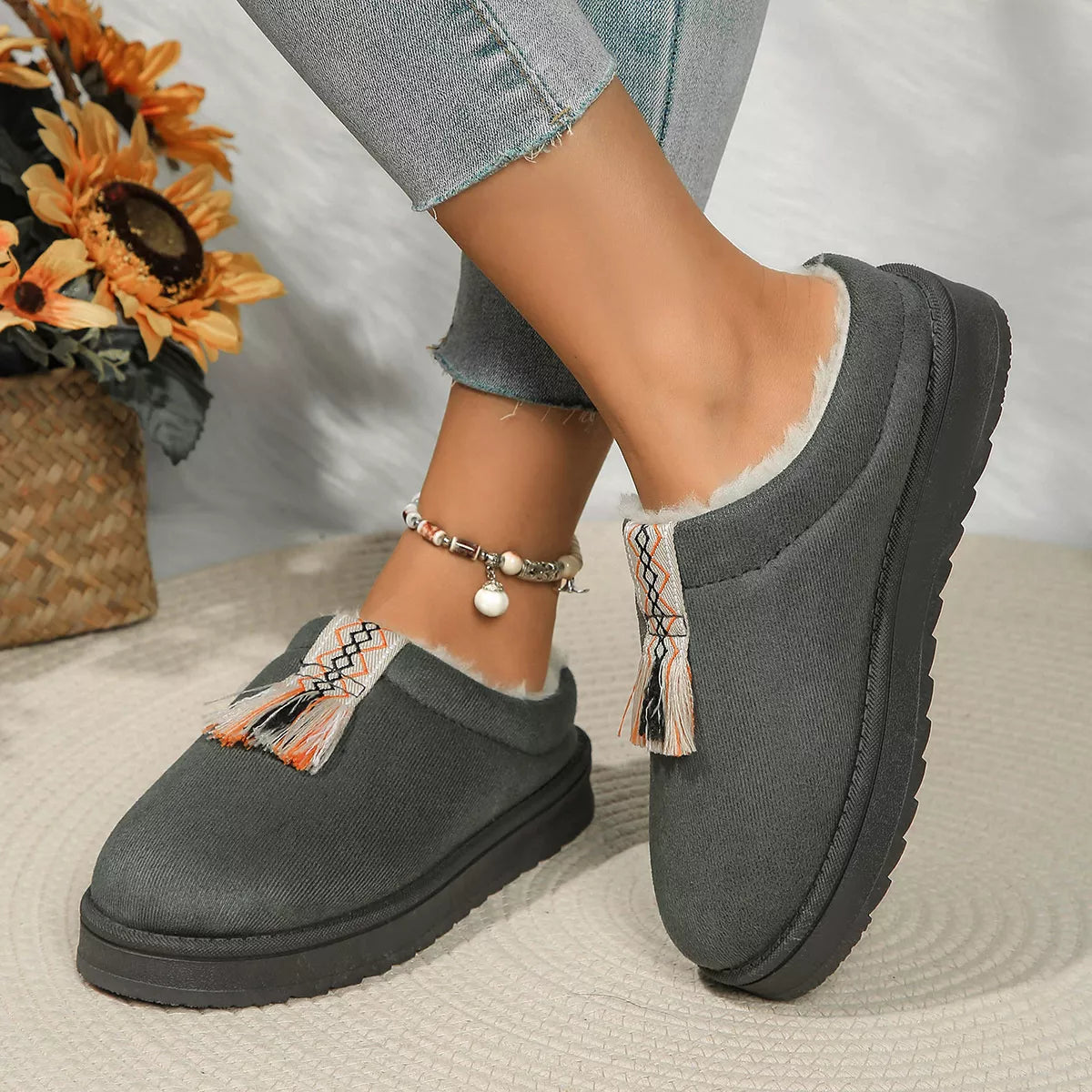 Round Toe Platform Slippers - Lilixa.store