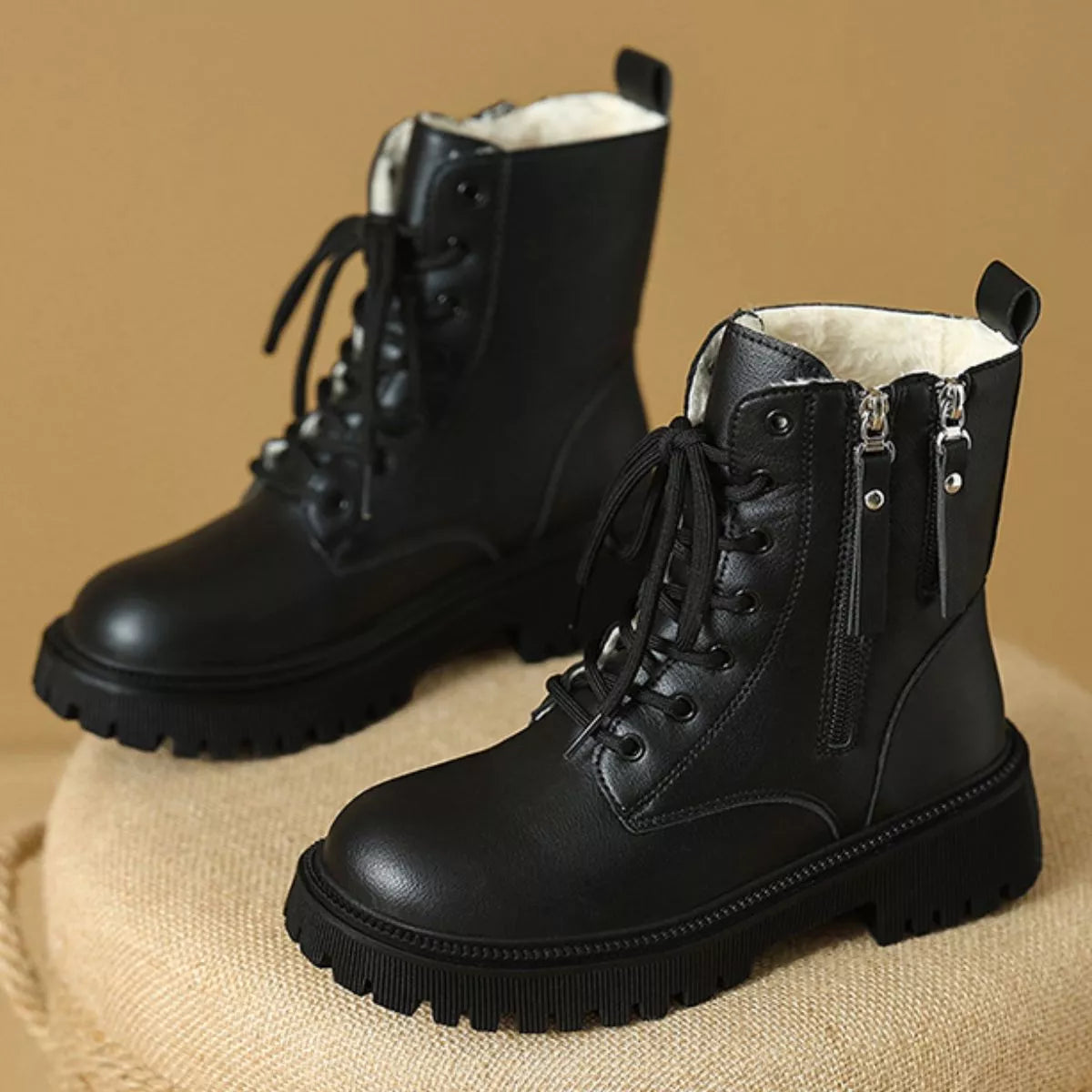 Lace-Up Ankle Combat Boots - Lilixa.store