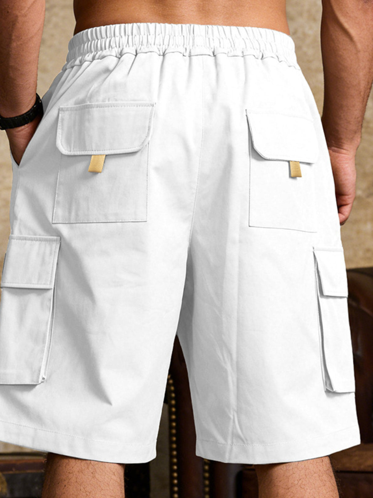 Men's Full Size Cargo Shorts with Drawstring Waist Plus Size, view 5