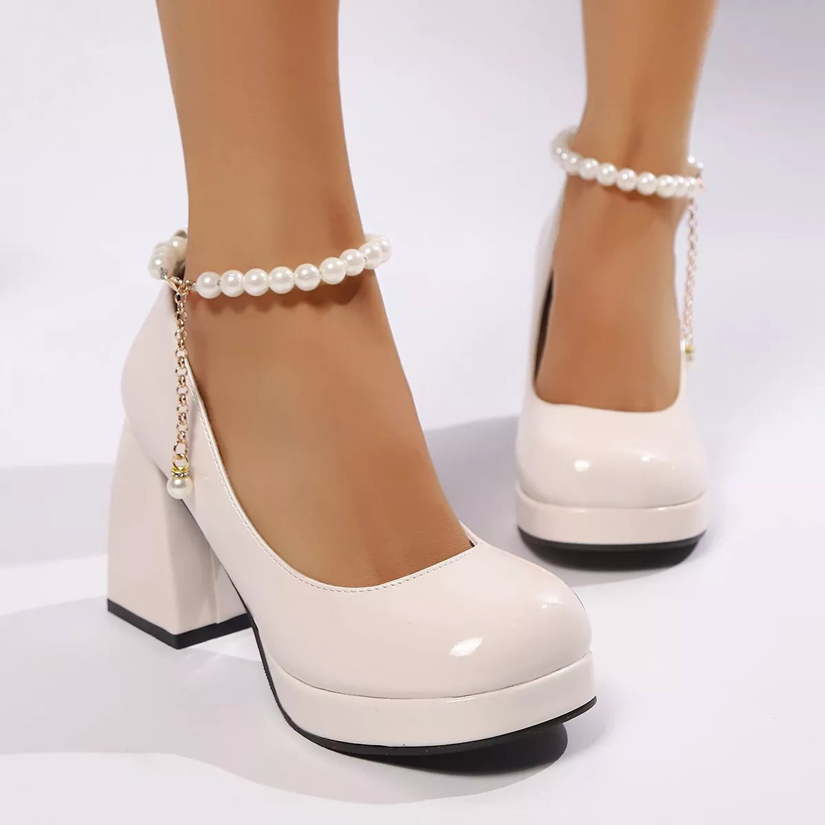 Round Toe Block Heels Pumps - Lilixa.store