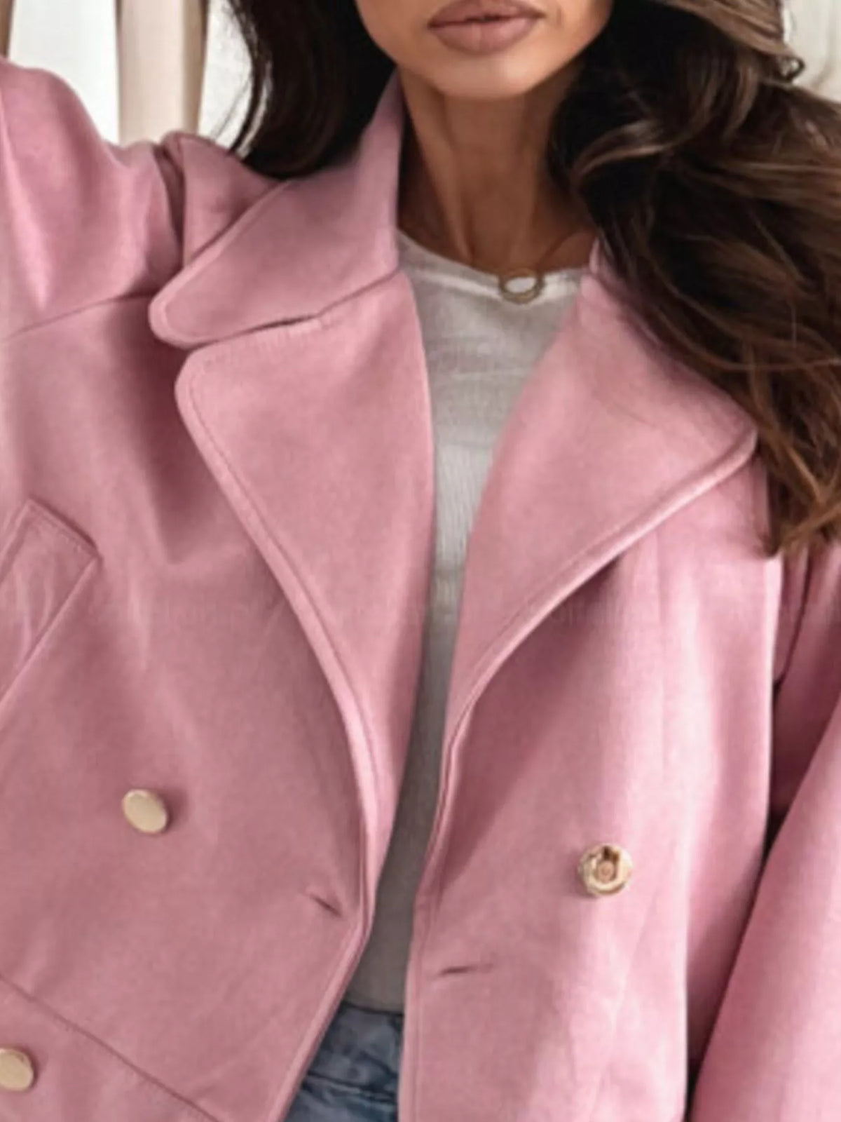 Double-Breasted Lapel Collar Jacket, view 7