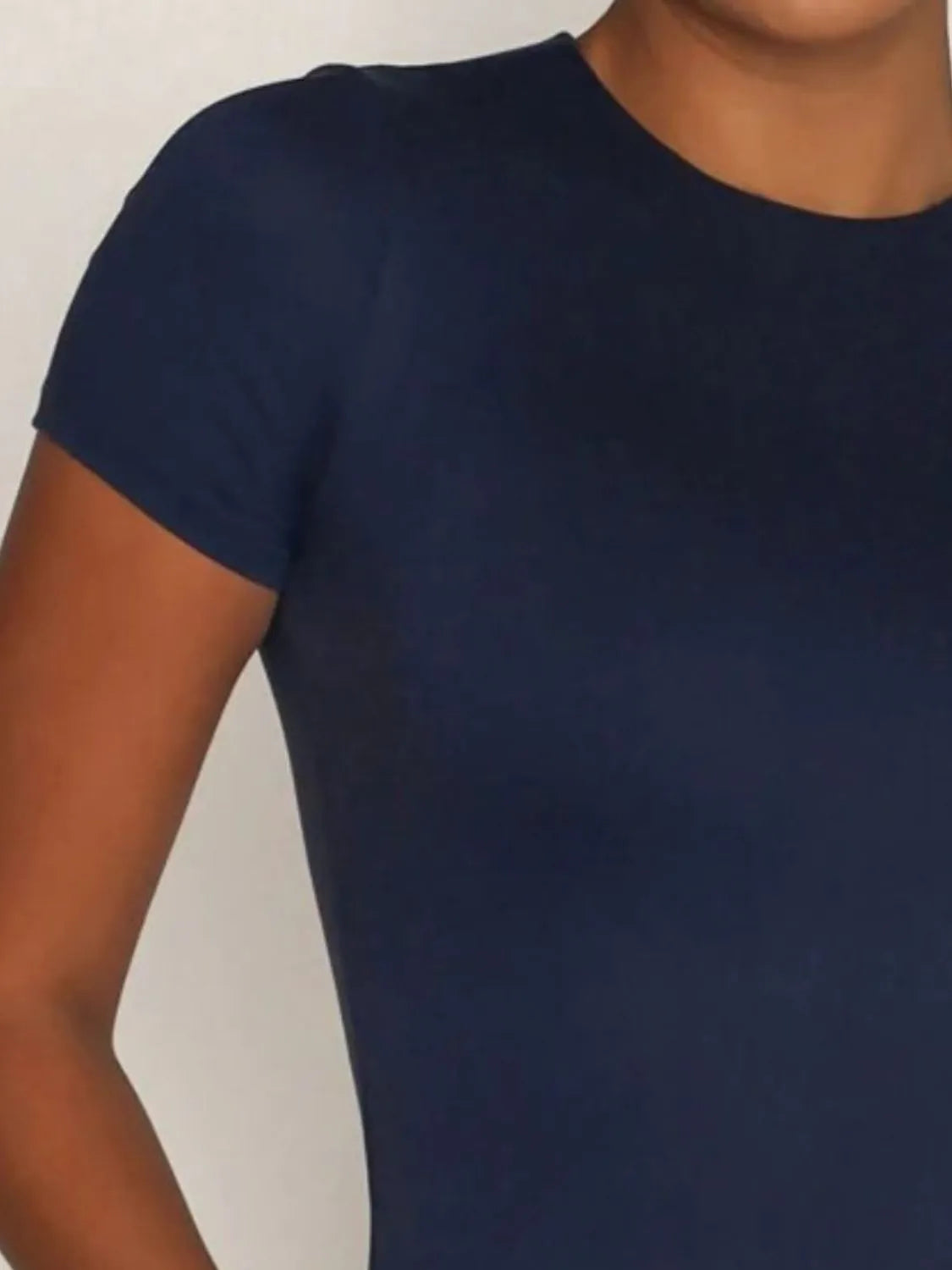 Round Neck Short Sleeve Swim Top - Lilixa.store
