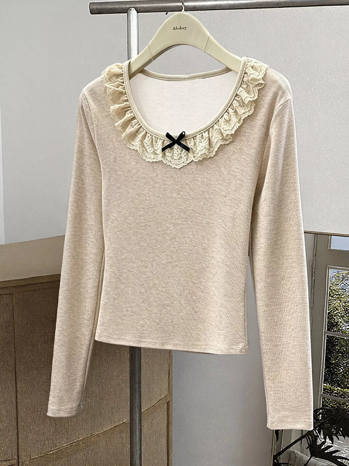 Lace Trim Long Sleeve T-Shirt