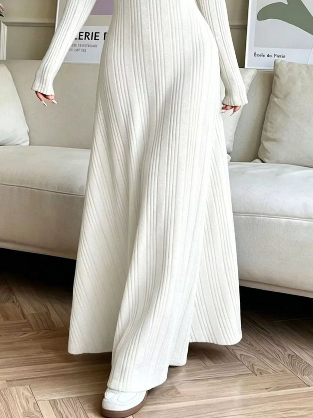 Long Sleeve Ribbed Knit Dress - Lilixa.store