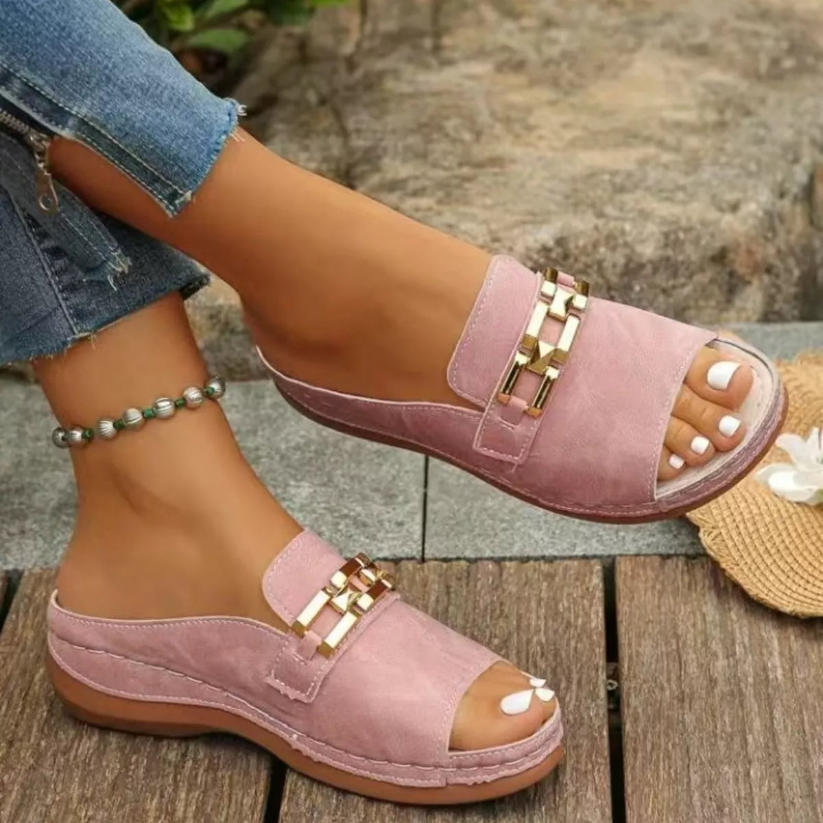 Peep Toe Wedge Sandals