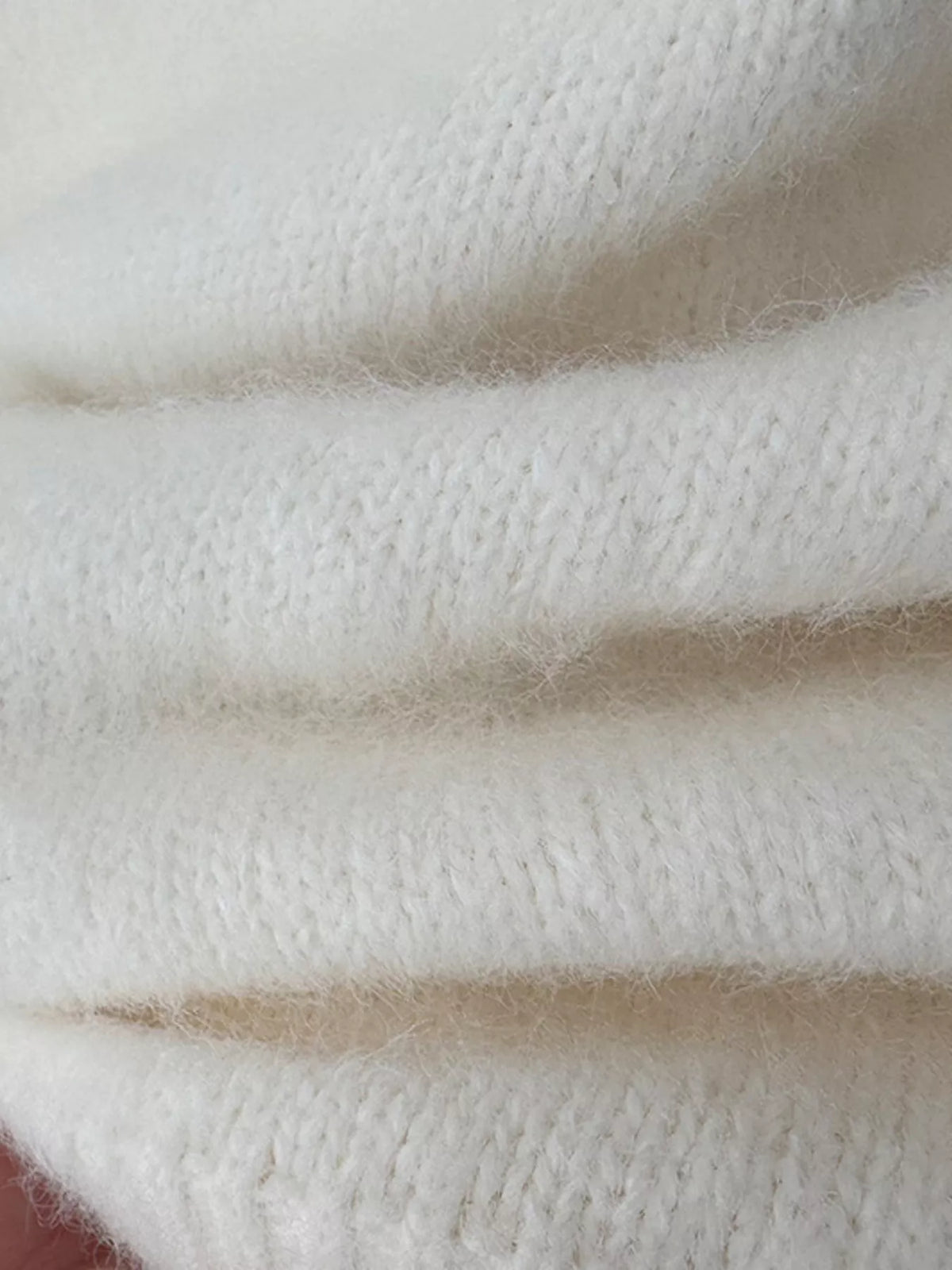 Turtleneck Fuzzy Short Sleeve Sweater, view 6