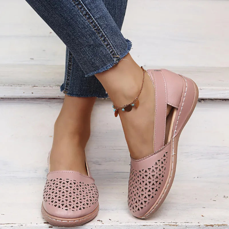 Cutout Round Toe Slip-Ons, view 15