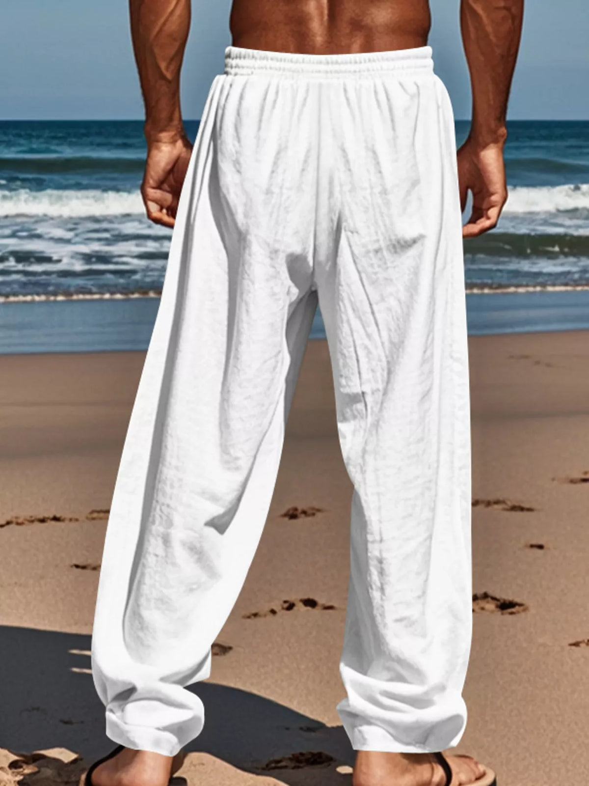Men's Full Size Drawstring Wide Leg Pants Plus Size