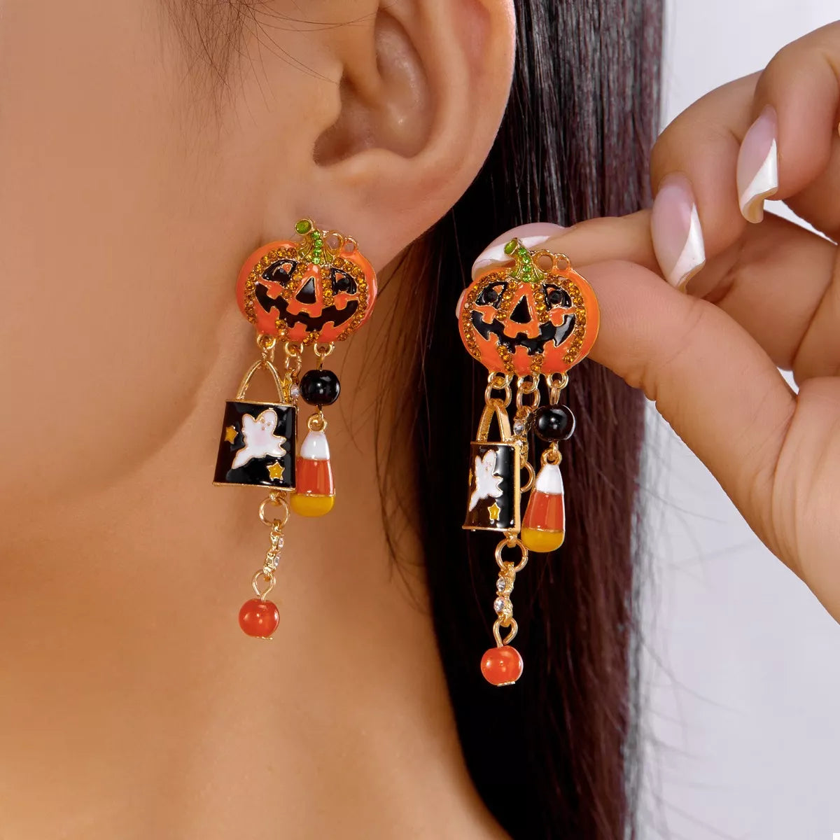 Halloween Pumpkin Drop Earrings - Lilixa.store