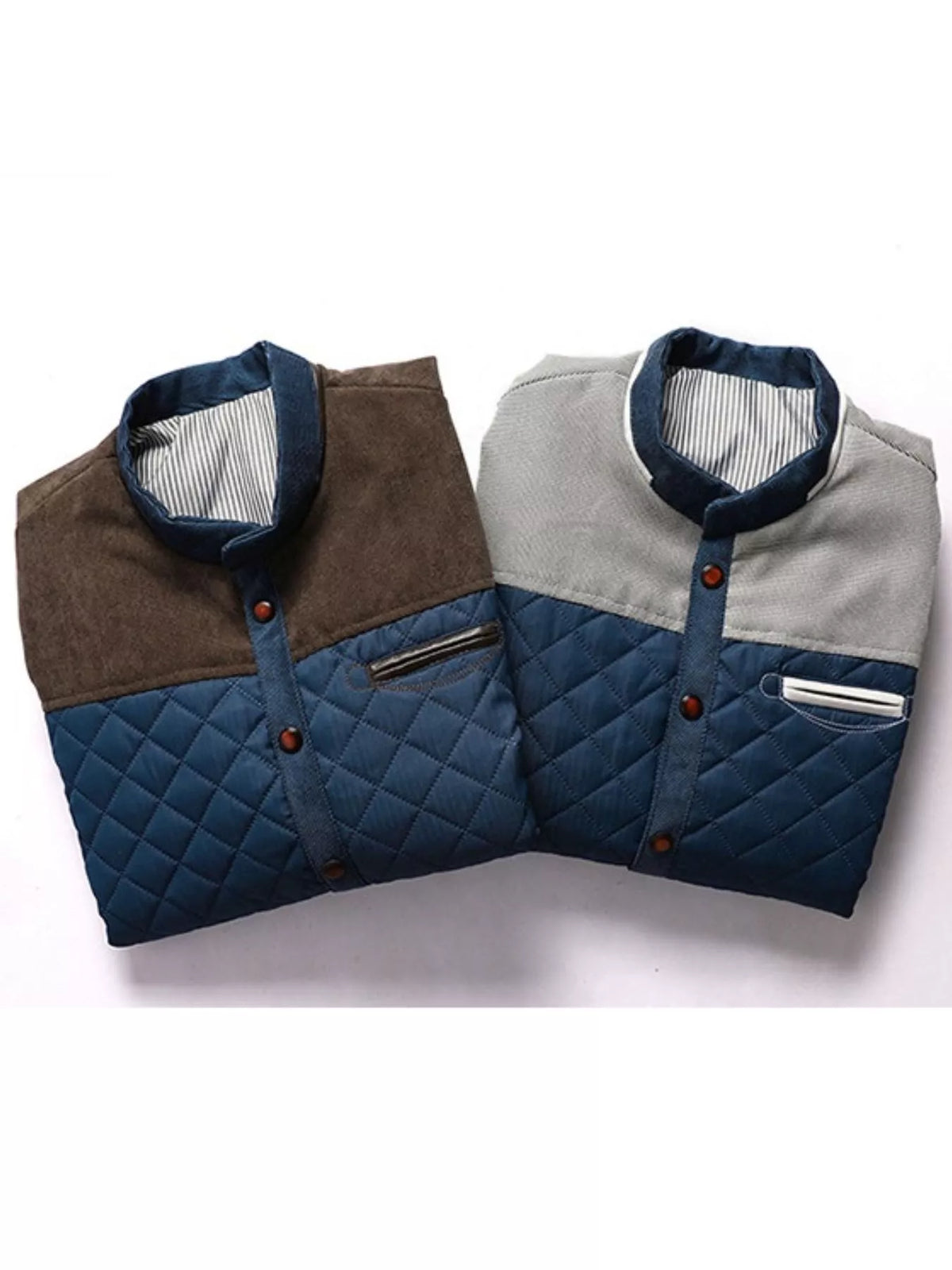 Men's Full Size Quilted Snap Down Jacket Plus Size - Lilixa.store
