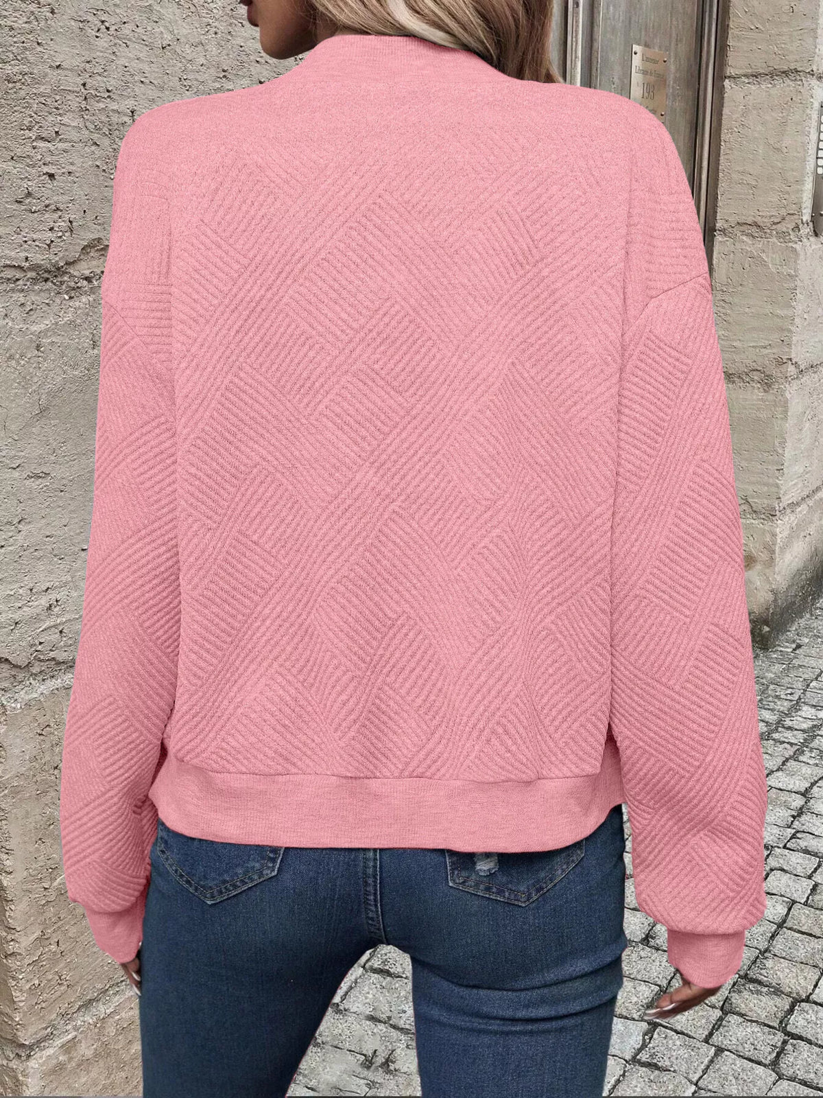 Textured Knit Zip-Up Jacket - Lilixa.store