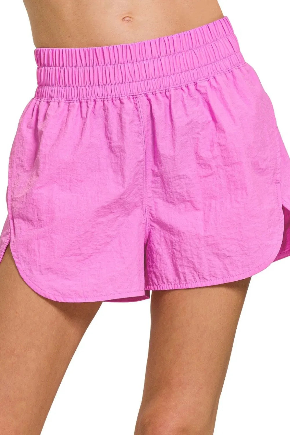 Zenana Windbreaker Smocked Waistband Running Shorts - Lilixa.store