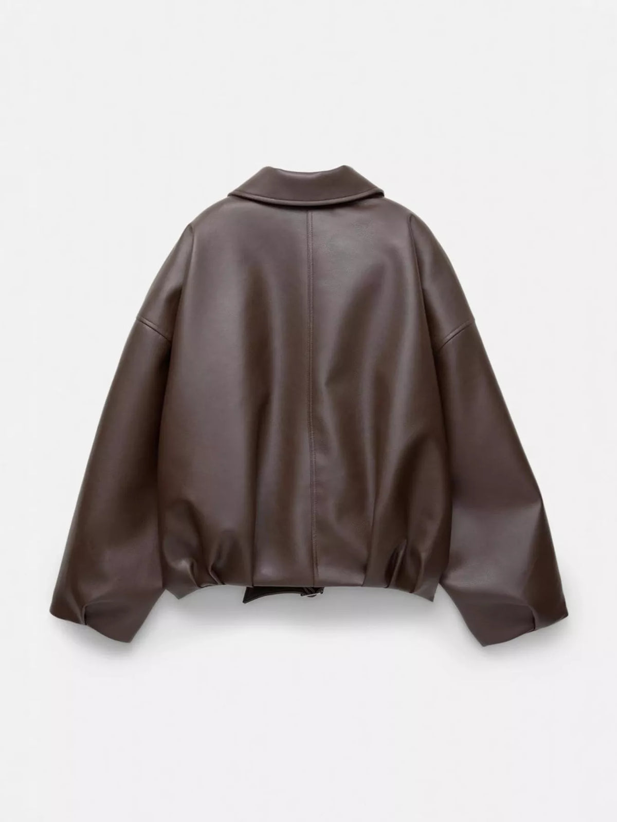 Faux Leather Zip Up Jacket - Lilixa.store