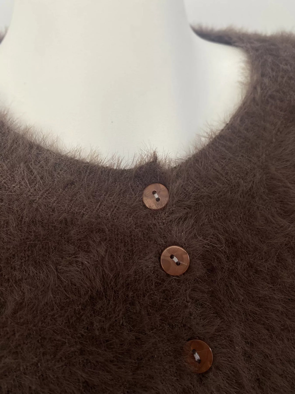 Soft Fuzzy Button-Down Cropped Cardigan, view 24
