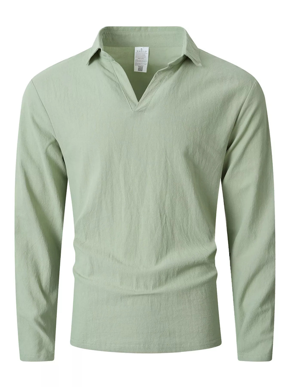 Men's Full Size Casual Long Sleeve Linen-Blend Shirt Plus Size - Lilixa.store