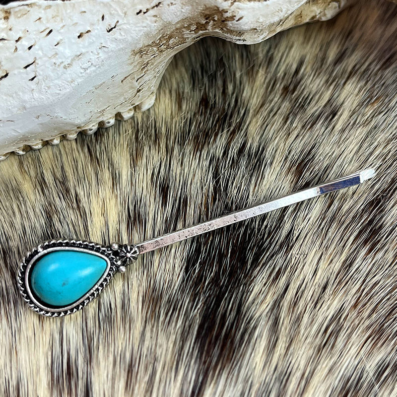 Turquoise Alloy Hairpin - Lilixa.store