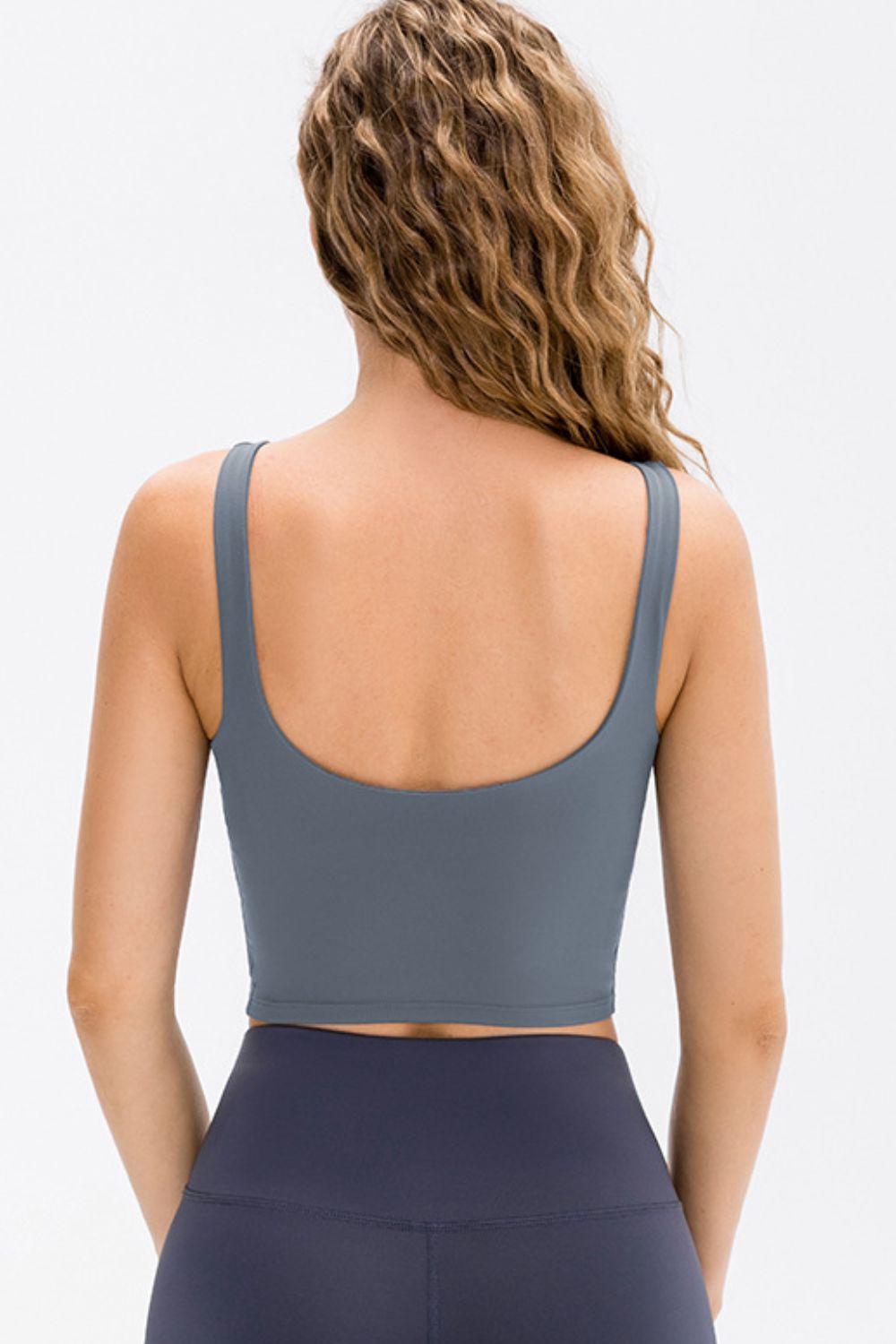 Cropped Scoop Neck Active Tank Top - Lilixa.store