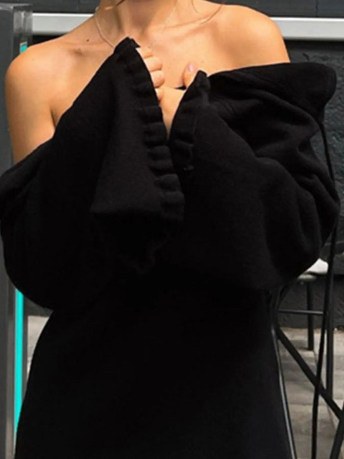 Long Sleeve Backless Sweater Dress, view 6