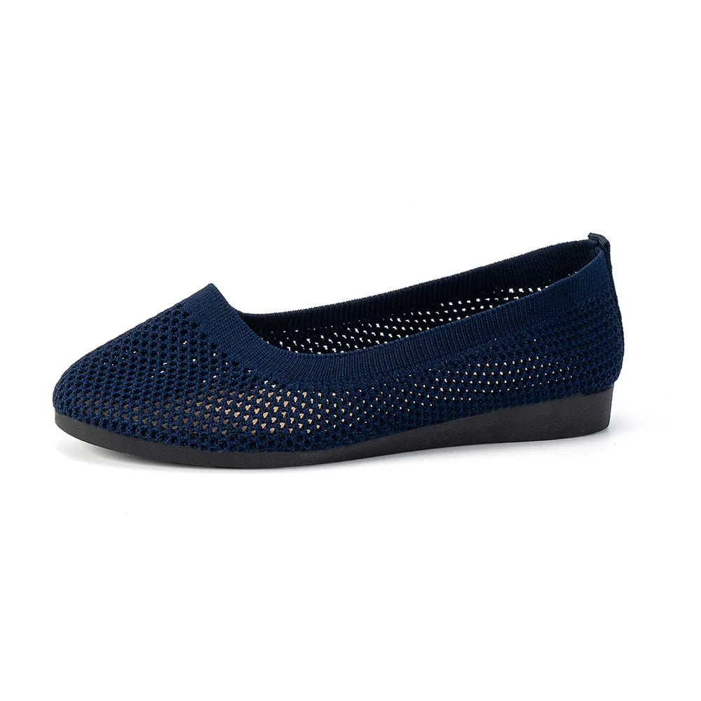 Solid Color Mesh Flat Slip-Ons, view 3