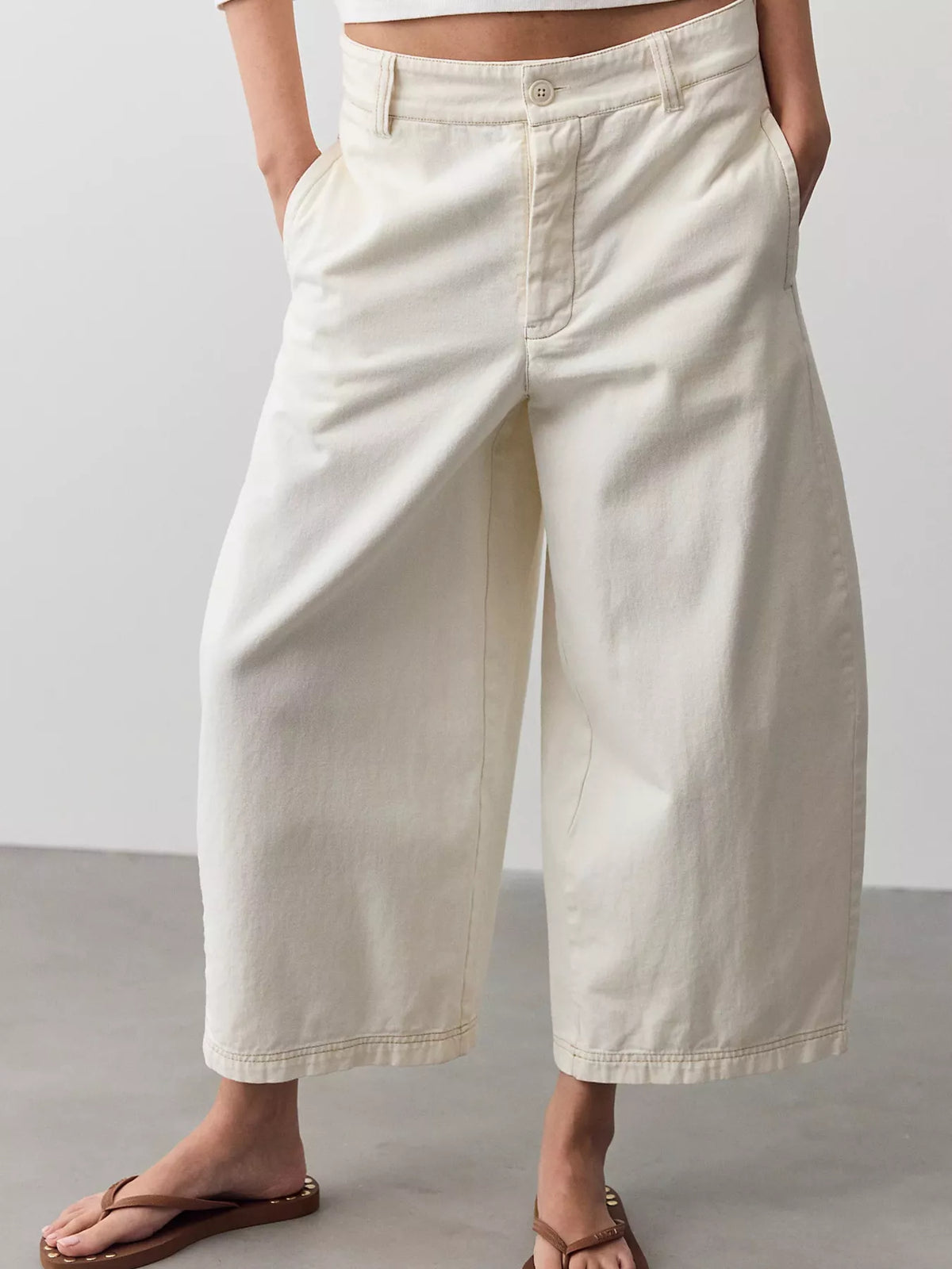 Wide-Leg Cropped Jeans