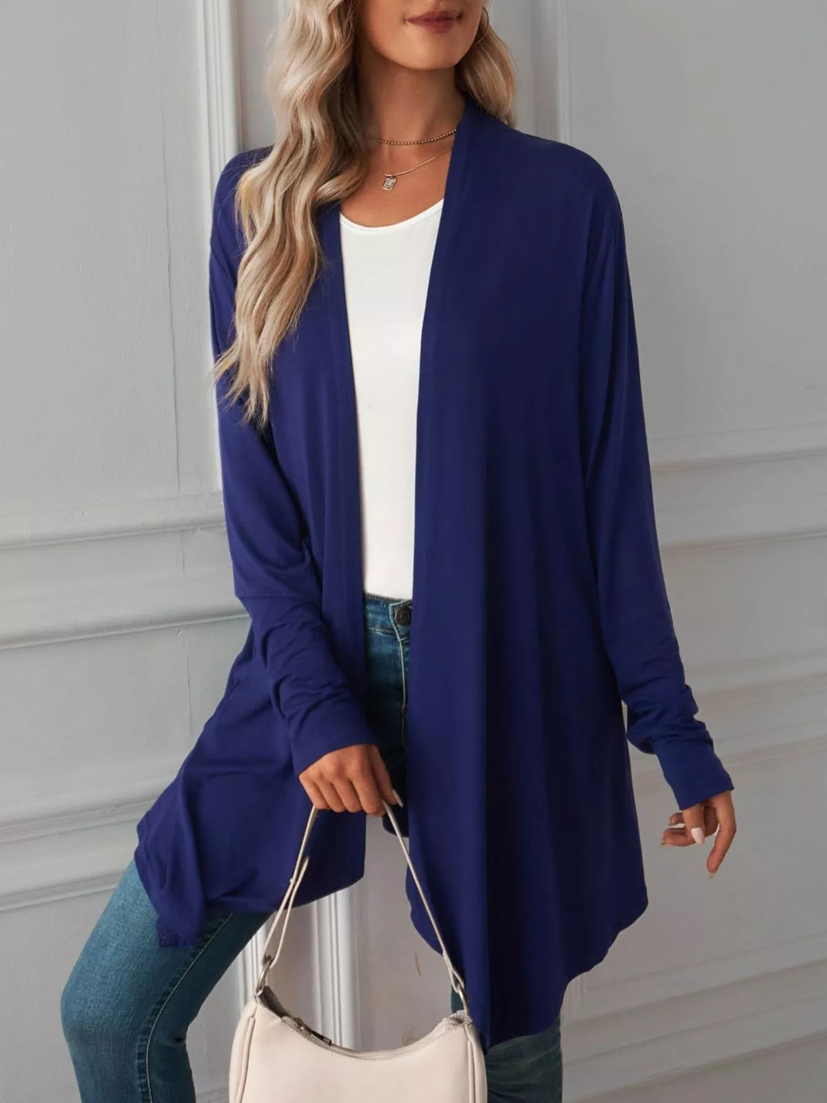 Lightweight Open Front Cardigan - Lilixa.store