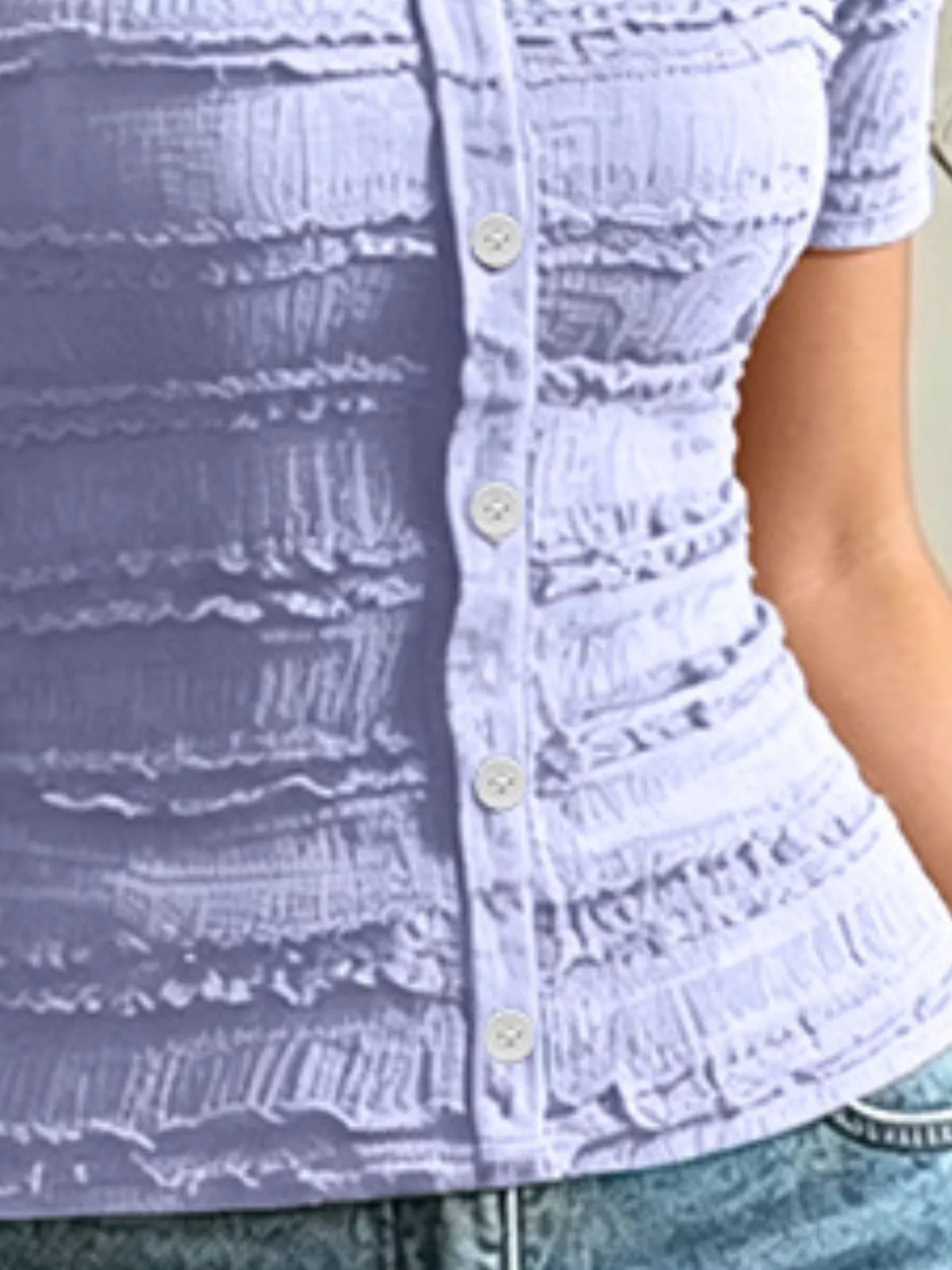 Frill Square Neck Short Sleeve Top, view 6