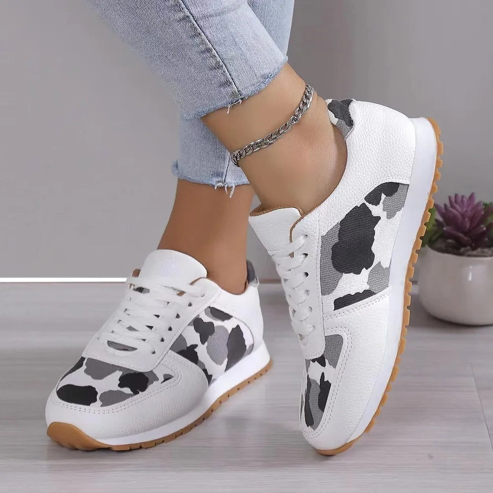 Tied Printed PU Leather Athletic - Lilixa.store