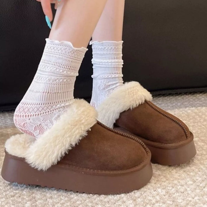 Round Toe Platform Slippers - Lilixa.store