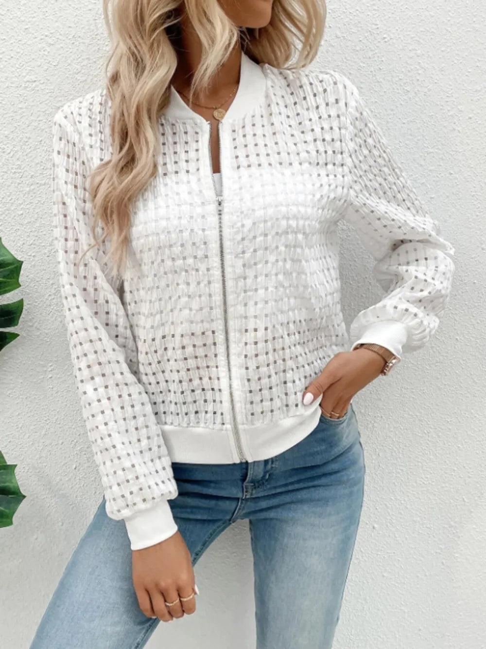 Zip Up Long Sleeve Jacket, view 4