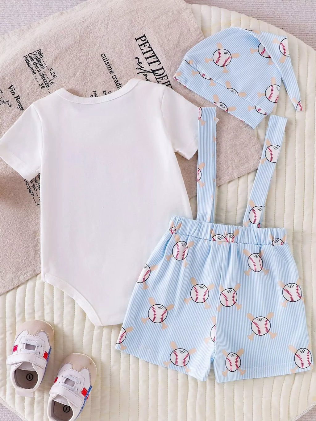 Children's Baseball Themed Bodysuit and Suspender Set - Lilixa.store