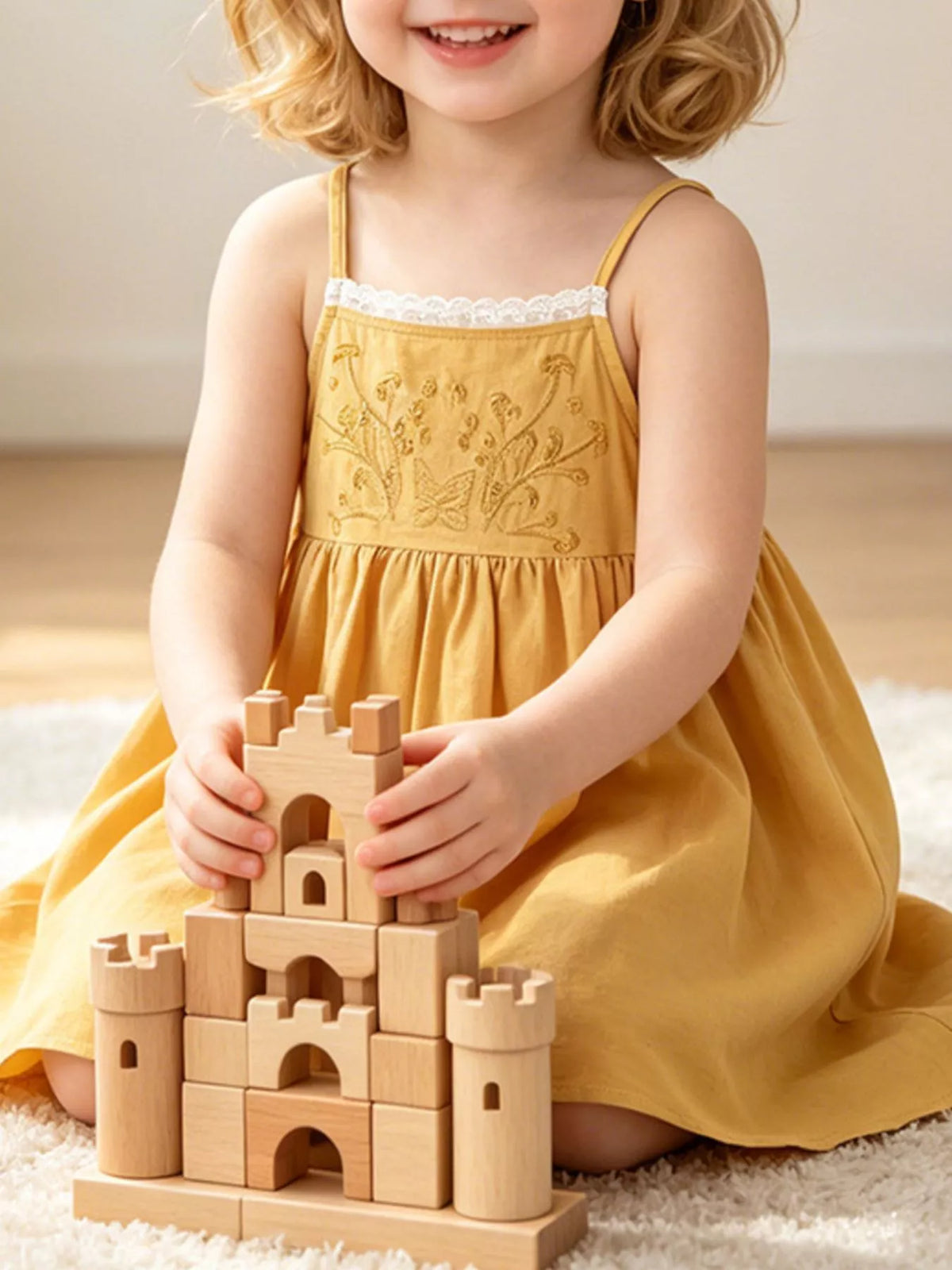 Children's Lace Detail Embroidered Dress - Lilixa.store
