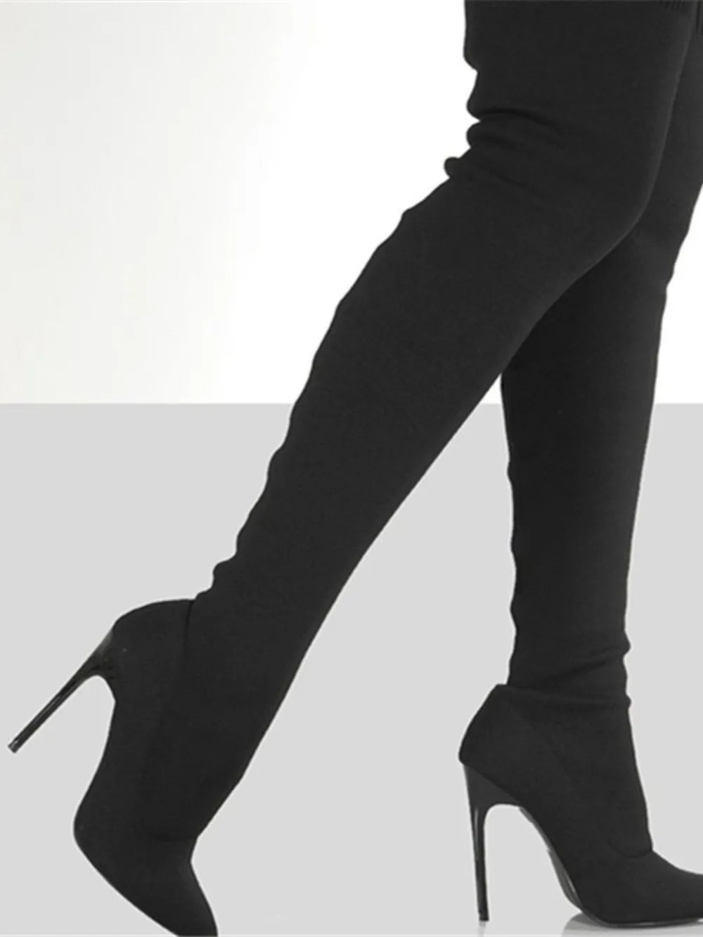 Point Toe Over Knee Stiletto Boots, view 4