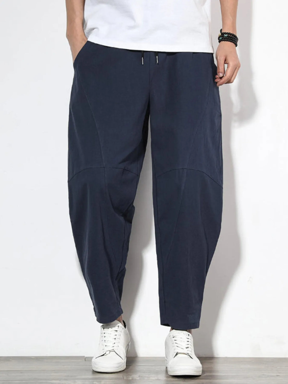 Men's Full Size Loose Fit Pants Plus Size in Navy Blue