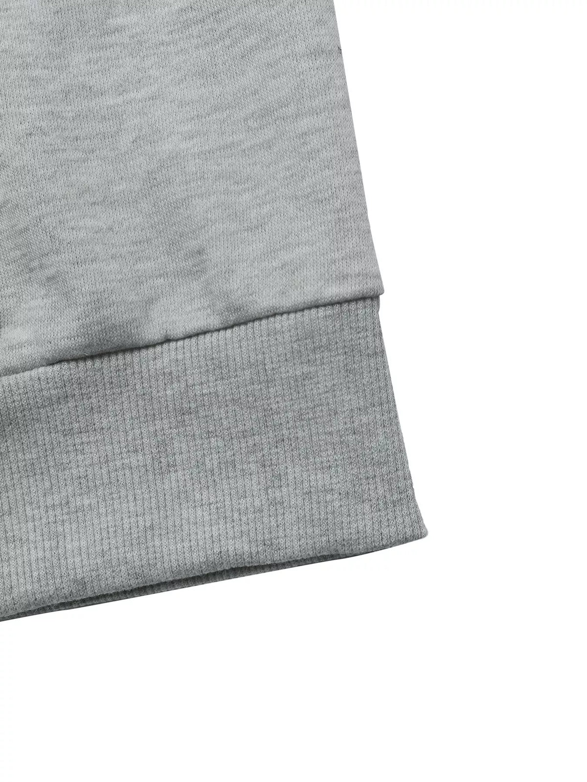 Dropped Shoulder Long Sleeve Hoodie in Gray, view 9