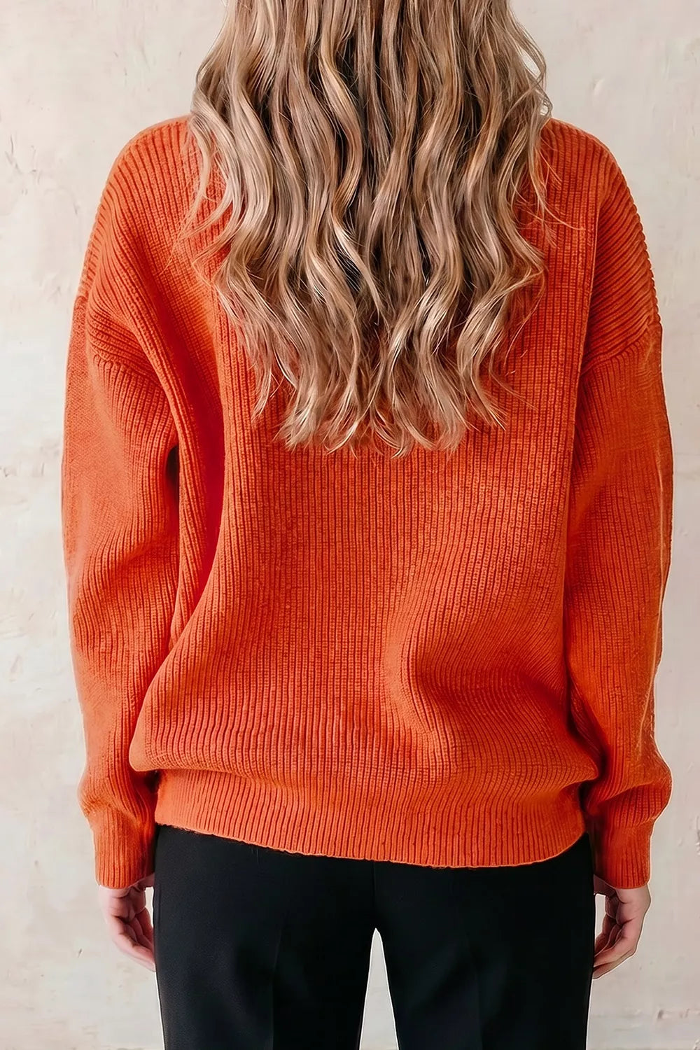 Drop Shoulder Long Sleeve Round Neck Halloween Sweater - Lilixa.store