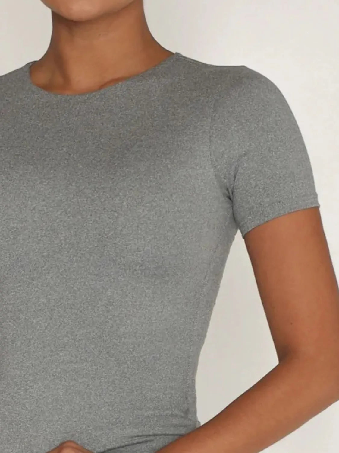 Round Neck Short Sleeve Swim Top - Lilixa.store