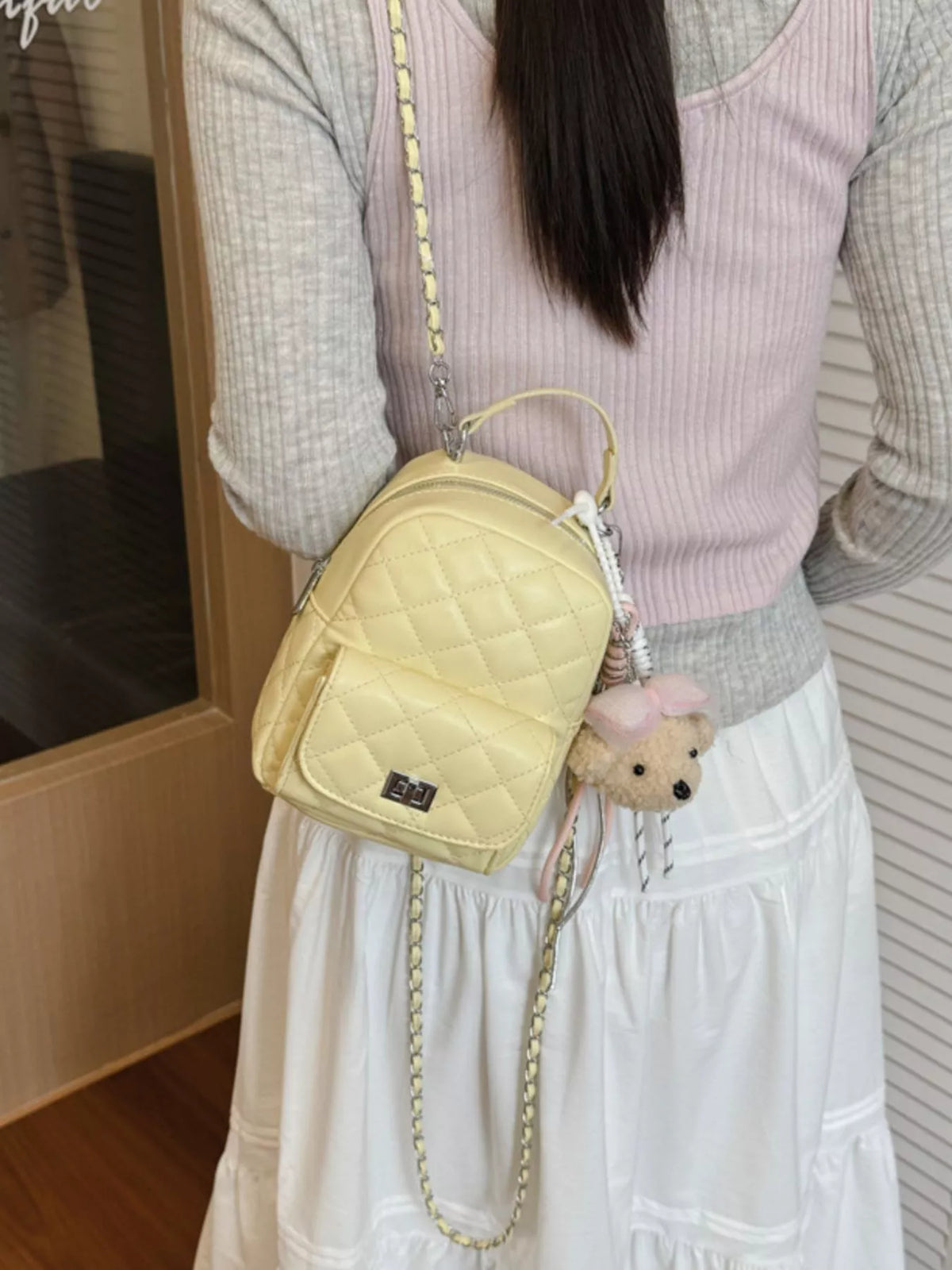 Quilted Mini Backpack Bag - Lilixa.store