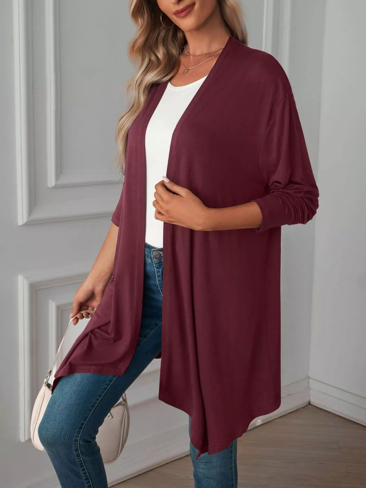 Lightweight Open Front Cardigan - Lilixa.store
