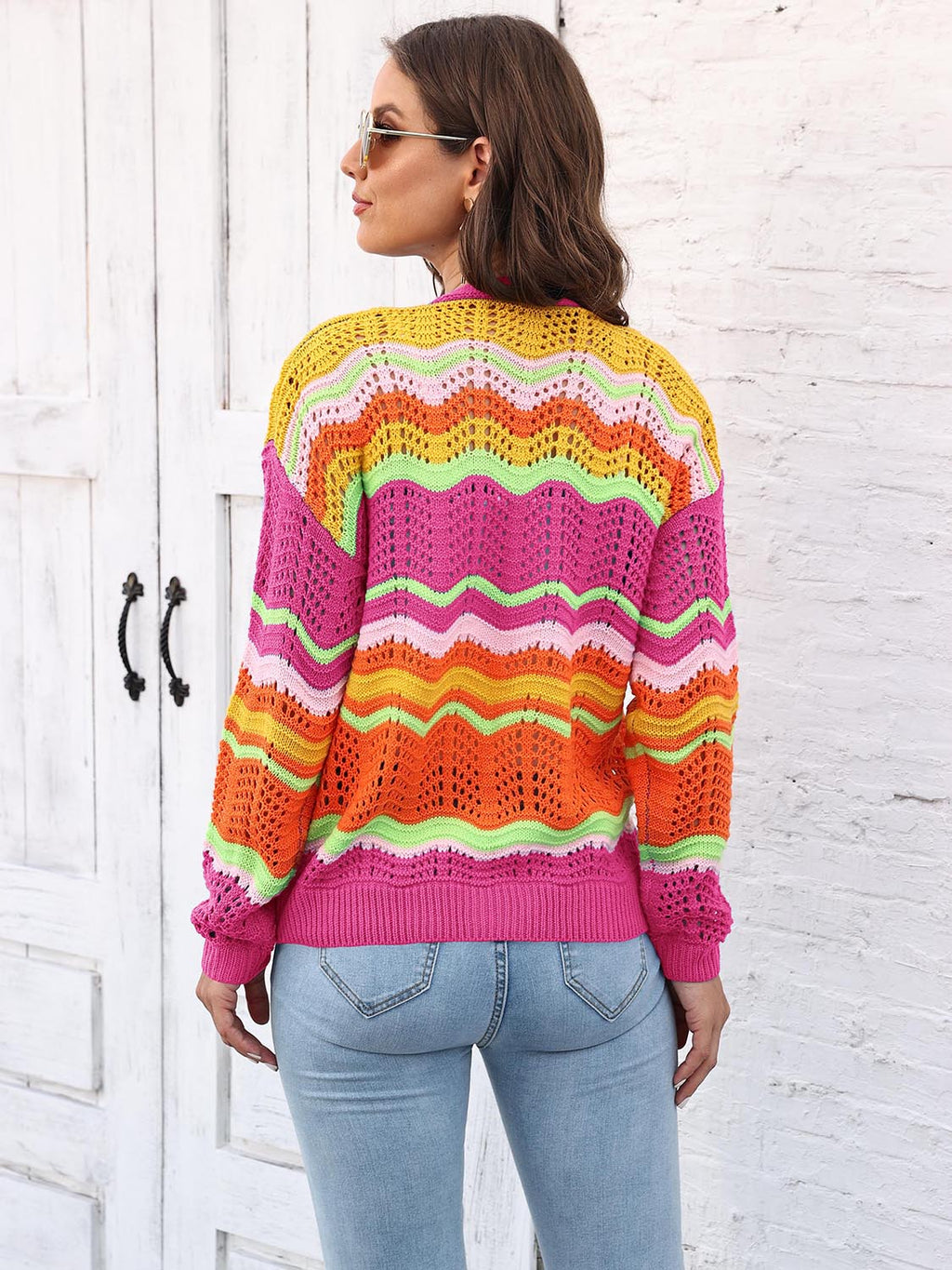 Open Front Openwork Cardigan - Lilixa.store