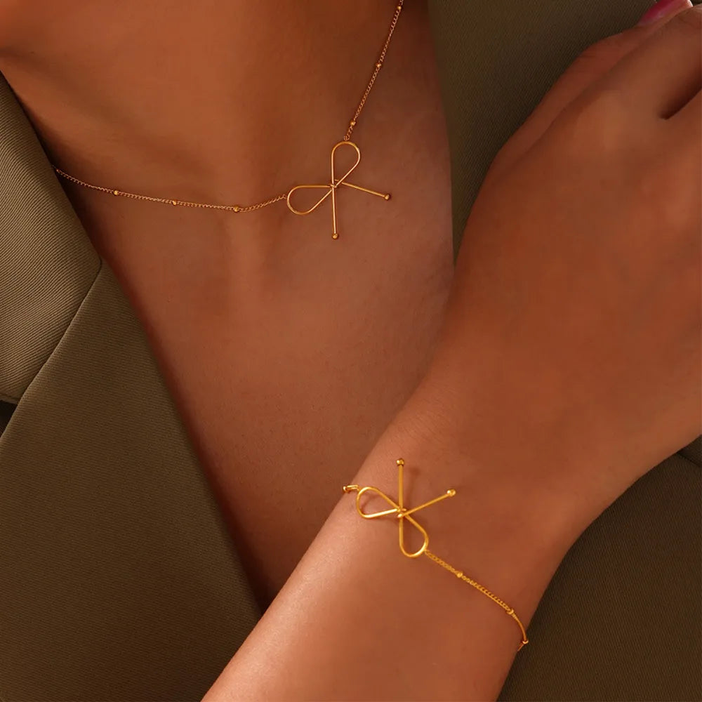 Titanium Steel Bow Bracelet - Lilixa.store