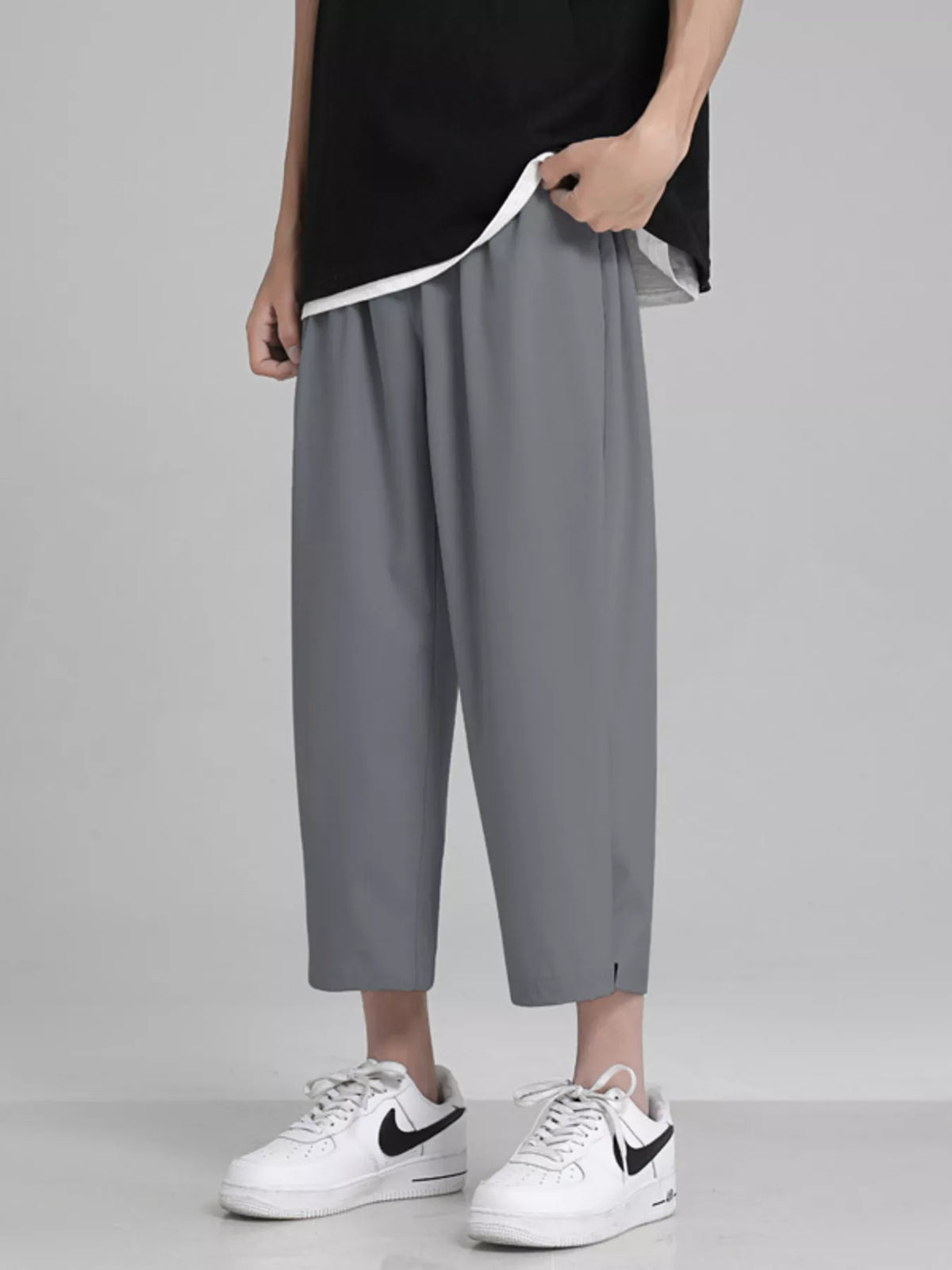 Men's Full Size Loose Fit Cropped Pants Plus Size
