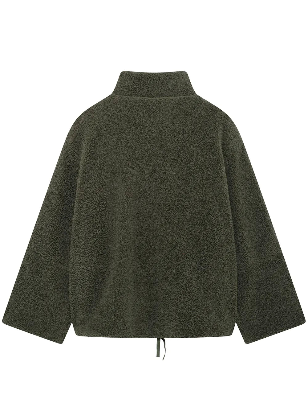 Turtleneck Zip Up Long Sleeve Plush Jacket, view 4