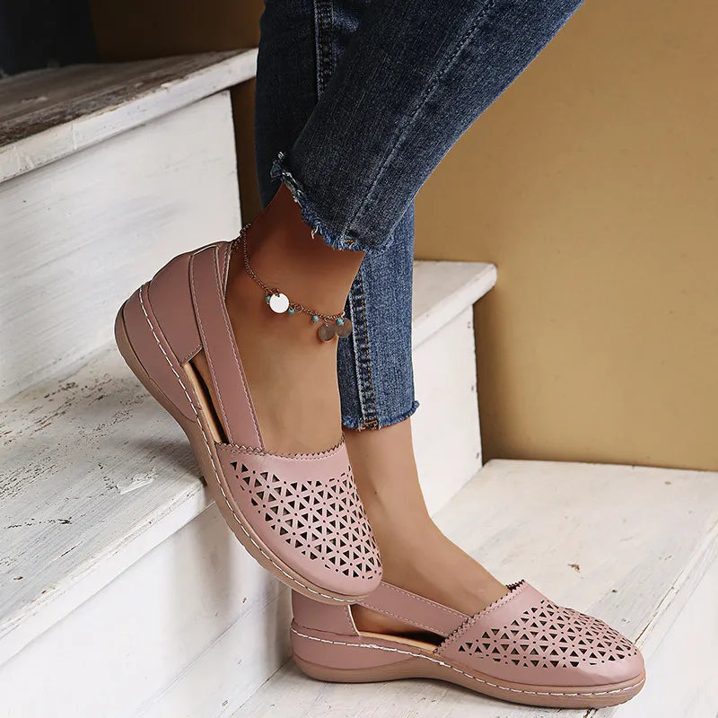 Cutout Round Toe Slip-Ons, view 14